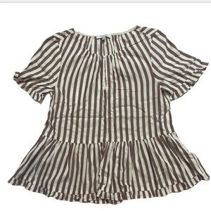 Madewell Striped Ruffled Blouse